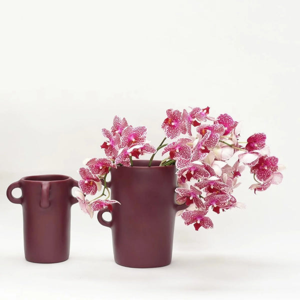 Loopy Small Vase, Oxblood