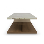 Cape Verde Cocktail Table, Retro Walnut, Lucent Bronze Metallic, 54"W x 27"D x 15"H
