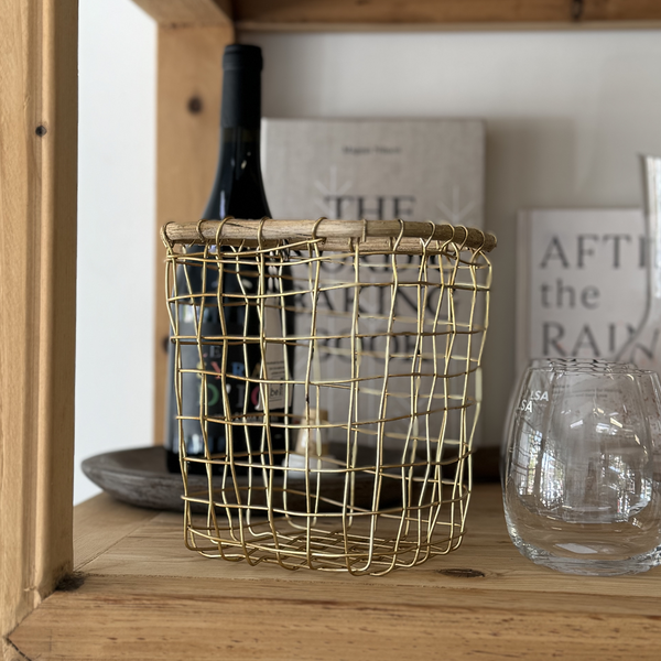 Brass Wire Utensil Basket
