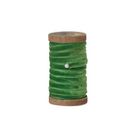 10 Yard 1/4"W Velvet Ribbon on Wood Spool, 3 Colors