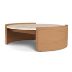 Catalina Coffee Table, Teak Natural/Travertine Cream