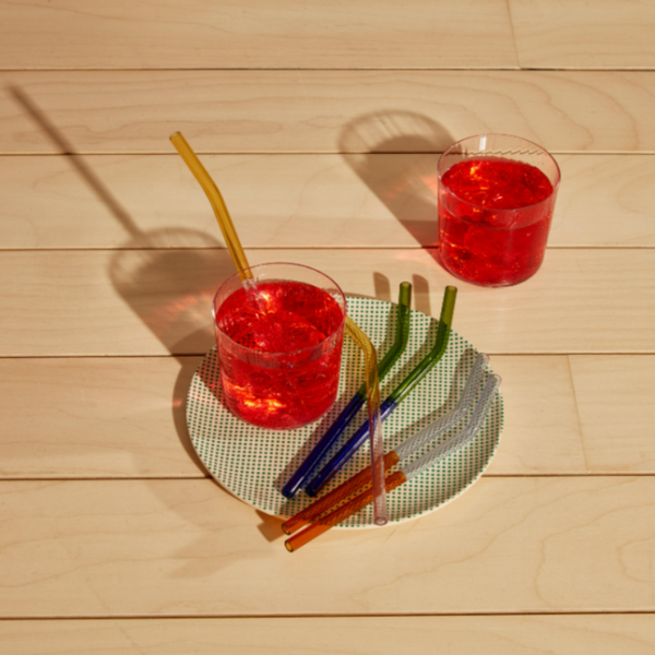 MoMA Two-Tone Borosilicate Straws, Set of 6