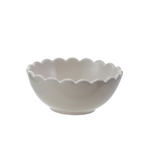 4.5" Round Stoneware Scalloped Bowls, 3 Colors