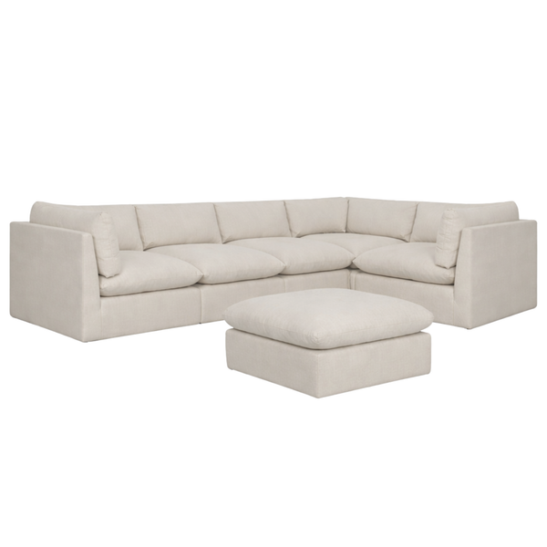 Reve Sectional, Effie Linen with moveable Ottoman