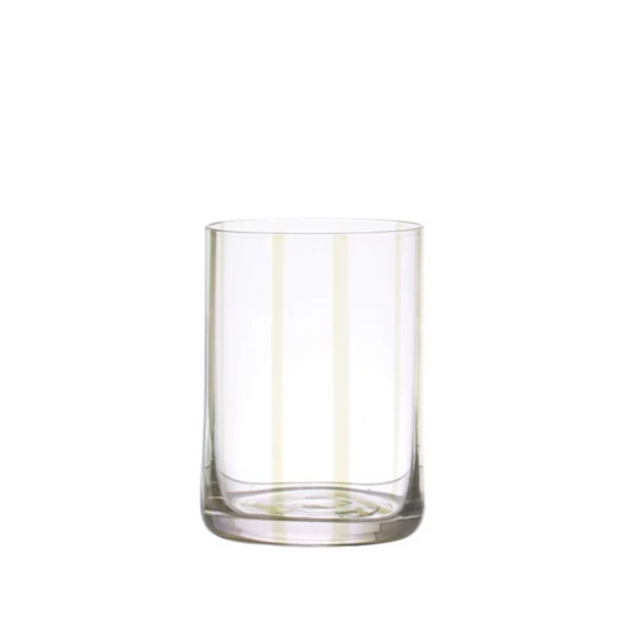 Hand-Painted Drinking Glass w/ Stripes, 12 oz, Yellow