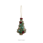 Handmade Beaded Fabric Christmas Tree Ornament, 4 Styles