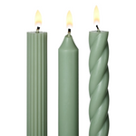 Assorted Candle Tapers 3-Pack, Sage