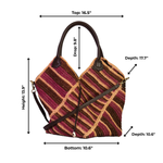 La Aventurera Striped Carry All, Wine/Chocolate