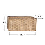 Palm & Rattan Baskets w/ Handles, 3 Sizes