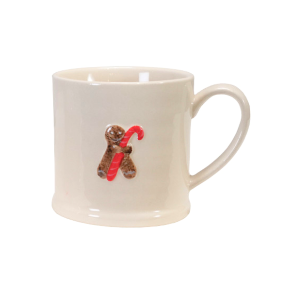 8 oz. Embossed Stoneware Mug with Holiday Icon, 3 Styles