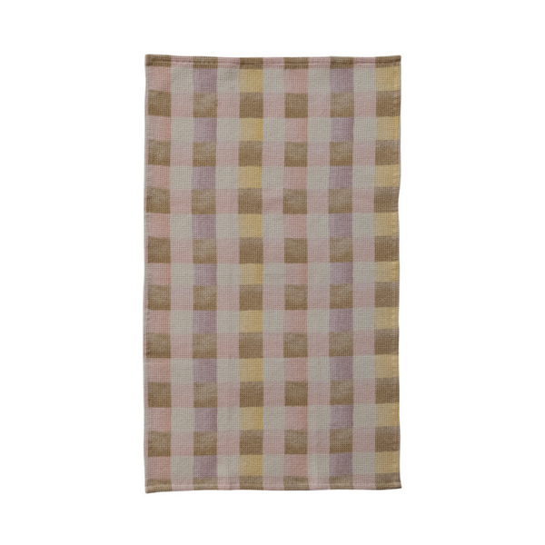 Cotton Blend Waffle Weave Tea Towel with Check/Plaid Pattern, 3 Styles