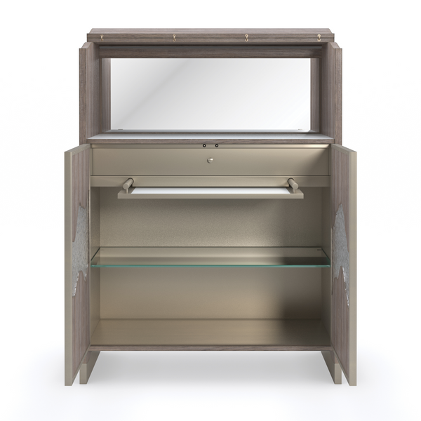 Glow With The Flow Bar Cabinet, 42"W x 18"D x 56"H