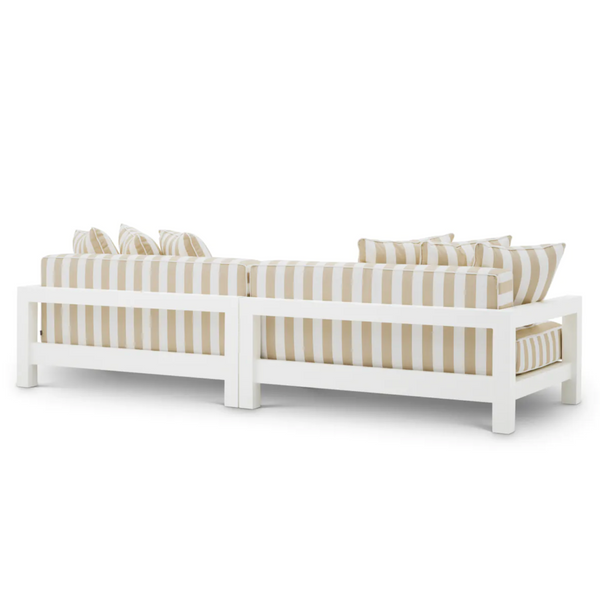 Antibes Outdoor Sofa, Matte White/Florent Beige, 108"W