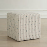 Joie Ottoman, Sea Blue, 18"W x 18"H x 18"D