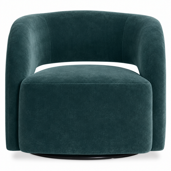 Chloe Fabric Swivel Chair - Blue Velvet