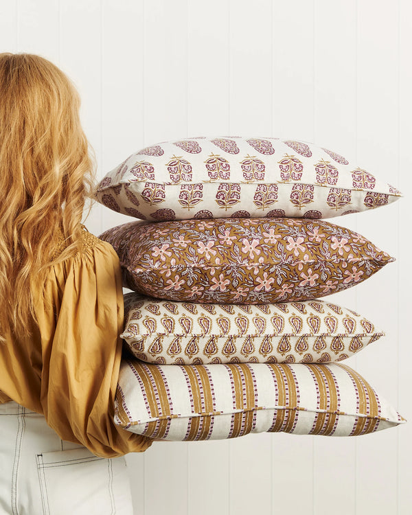 Kesula Moonflower Linen Cushion, 22" x 22"