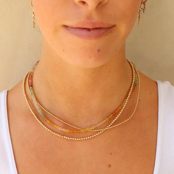 3MM Signature Beaded Necklace, Gold and Silver