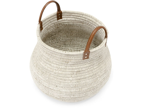 Cairo Basket, White, Large, 22.5" Dia x 17.25" H