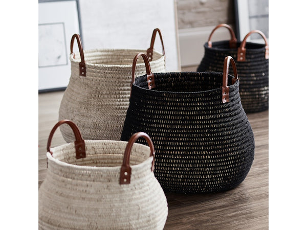 Cairo Basket, White, Large, 22.5" Dia x 17.25" H