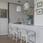 Surrey 24" Counter Stool, Cream White Leather