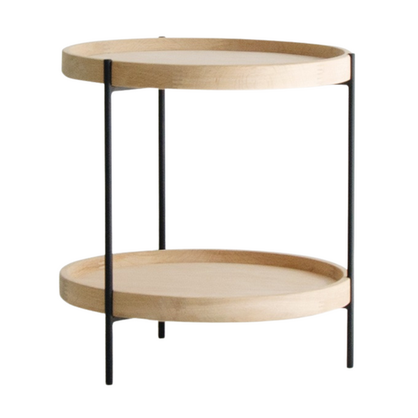 Humla End Table, Light Oak, 18.9"Dia x 22"H