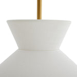 Malena Pendant, Antique Brass, White Linen