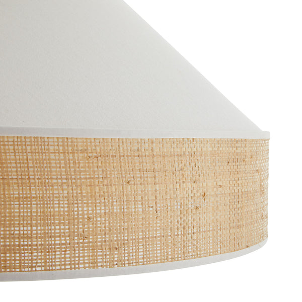 Malena Pendant, Antique Brass, White Linen