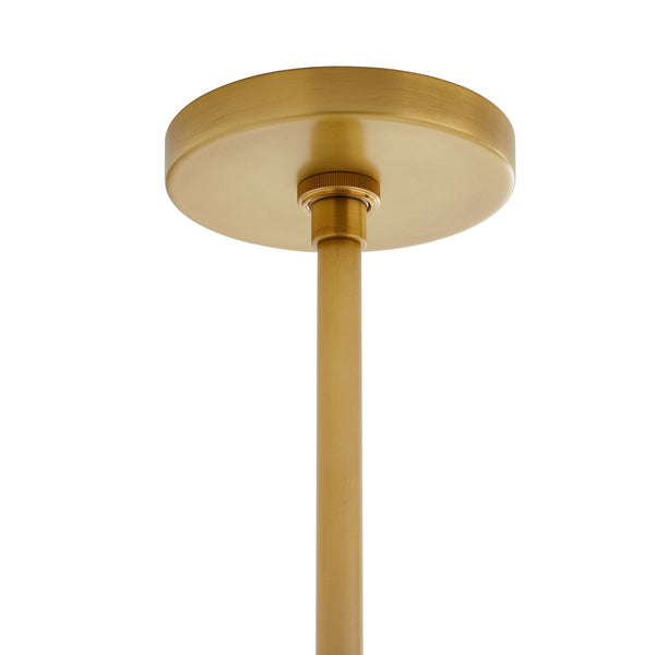 Malena Pendant, Antique Brass, White Linen