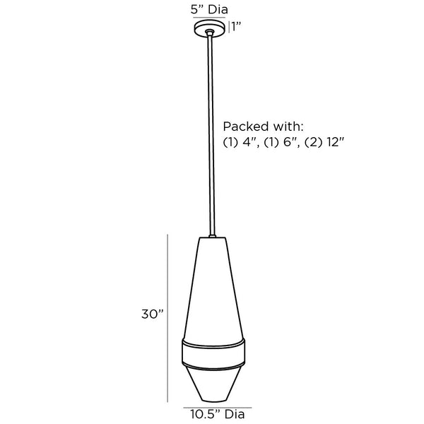 Sherwood Pendant, 10.5″ Dia x 30″ H