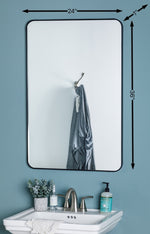 Franco Black Metal Mirror, 36" x 24"
