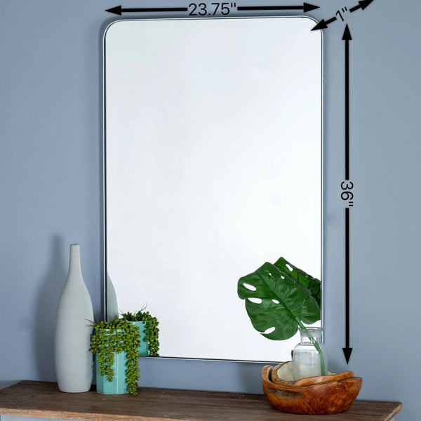 Ryne Silver Mirror, 24" x 36"