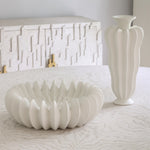 Spicchi Line Vase, Matte White, 15.5" H