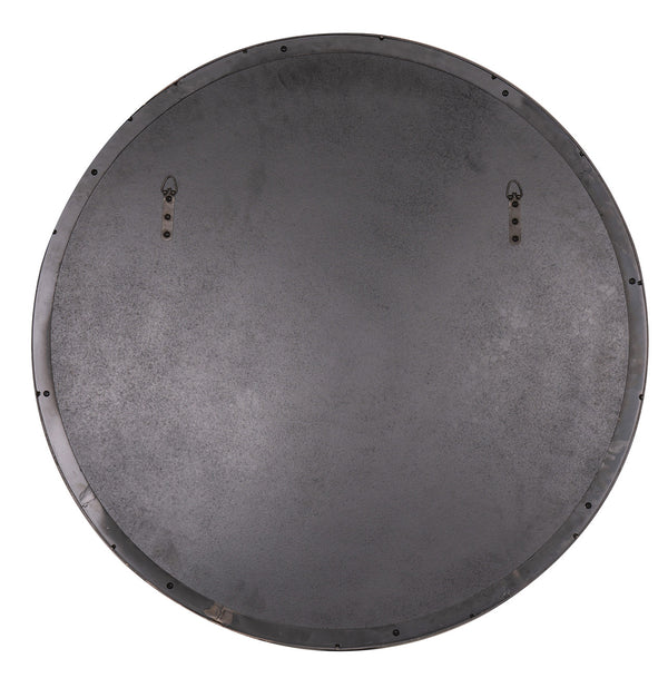 Franco Round Black Wall Mirror, 34"