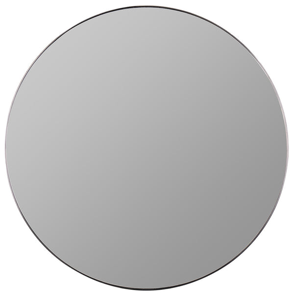 Franco Round Black Wall Mirror, 34"
