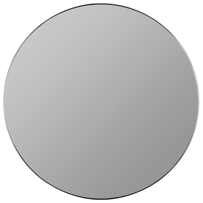 Franco Round Black Wall Mirror, 34"