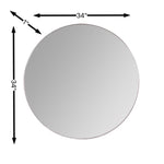 Franco Round Silver Wall Mirror, 34"