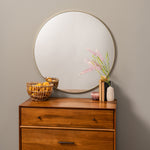 Franco Round Gold Wall Mirror, 34"