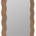 Scalloped Linden Mirror, Natural Rattan, 40" x 28"