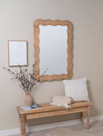 Scalloped Linden Mirror, Natural Rattan, 40" x 28"