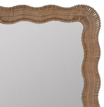 Scalloped Linden Mirror, Natural Rattan, 40" x 28"