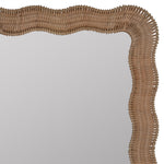 Scalloped Linden Mirror, Natural Rattan, 40" x 28"