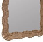 Scalloped Linden Mirror, Natural Rattan, 40" x 28"