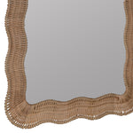 Scalloped Linden Mirror, Natural Rattan, 40" x 28"