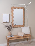Scalloped Linden Mirror, Natural Rattan, 40" x 28"
