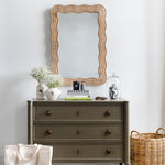 Scalloped Linden Mirror, Natural Rattan, 40" x 28"