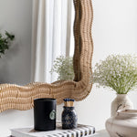 Scalloped Linden Mirror, Natural Rattan, 40" x 28"