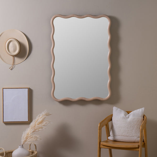 Candace Natural Wall Mirror, 27" X 40"