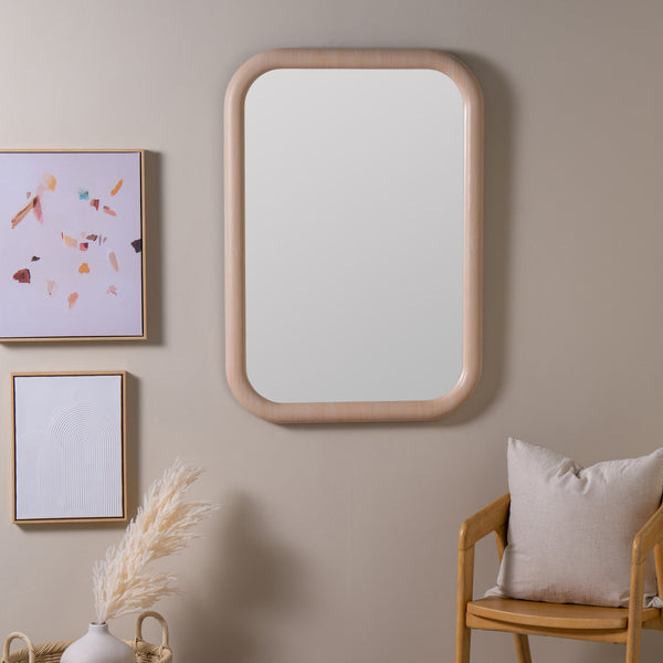 Brixten Natural Oak Wall Mirror, 27.75" X 39.5"
