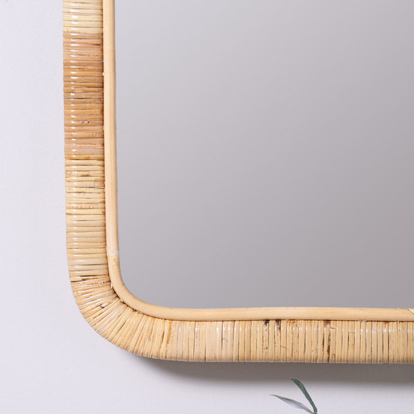 Brienne Wall Mirror, Natural Rattan, 38" X 24"