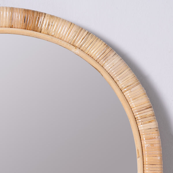 Brienne Wall Mirror, Natural Rattan, 38" X 24"